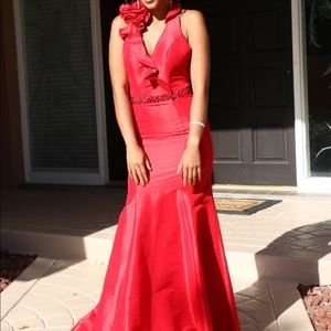 Mac Duggal Red Prom Dress
